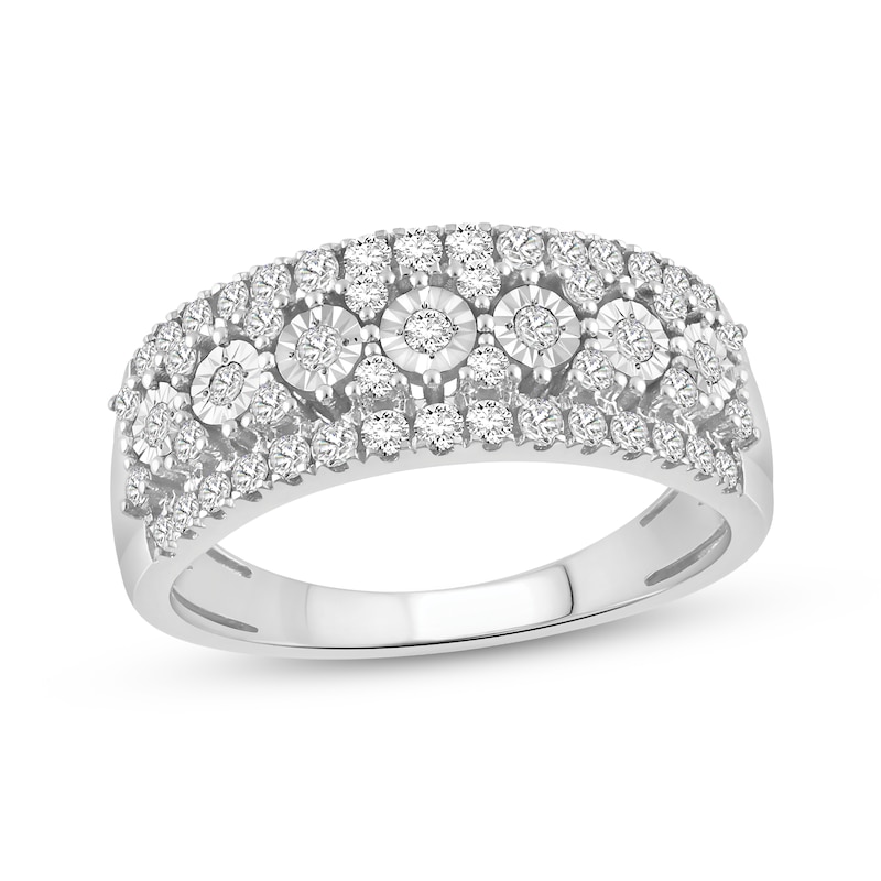 Main Image 1 of Diamond Multi-Row Anniversary Ring 1/2 ct tw 10K White Gold