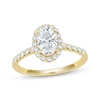 Thumbnail Image 1 of Lab-Grown Diamonds by KAY Oval-Cut Halo Engagement Ring 1-1/2 ct tw 14K Yellow Gold