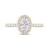 Thumbnail Image 3 of Lab-Grown Diamonds by KAY Oval-Cut Halo Engagement Ring 1-1/2 ct tw 14K Yellow Gold