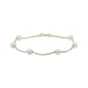 Thumbnail Image 1 of Oval Cultured Pearl Station Bracelet 10K Yellow Gold 7.25&quot;