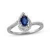 Thumbnail Image 1 of Sapphire & Diamond Ring 1/10 ct tw 10K White Gold