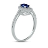 Thumbnail Image 2 of Sapphire & Diamond Ring 1/10 ct tw 10K White Gold