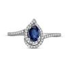 Thumbnail Image 3 of Sapphire & Diamond Ring 1/10 ct tw 10K White Gold