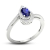 Thumbnail Image 4 of Sapphire & Diamond Ring 1/10 ct tw 10K White Gold