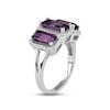 Thumbnail Image 2 of Amethyst & White Topaz 3-Stone Ring 10K White Gold