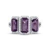 Thumbnail Image 3 of Amethyst & White Topaz 3-Stone Ring 10K White Gold