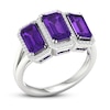 Thumbnail Image 4 of Amethyst & White Topaz 3-Stone Ring 10K White Gold