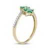 Thumbnail Image 2 of Emerald Flower Ring 1/8 ct tw Diamonds 10K Yellow Gold