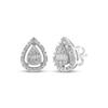 Thumbnail Image 1 of Baguette & Round-Cut Multi-Diamond Teardrop Stud Earrings 1/6 ct tw Sterling Silver