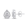 Thumbnail Image 3 of Baguette & Round-Cut Multi-Diamond Teardrop Stud Earrings 1/6 ct tw Sterling Silver