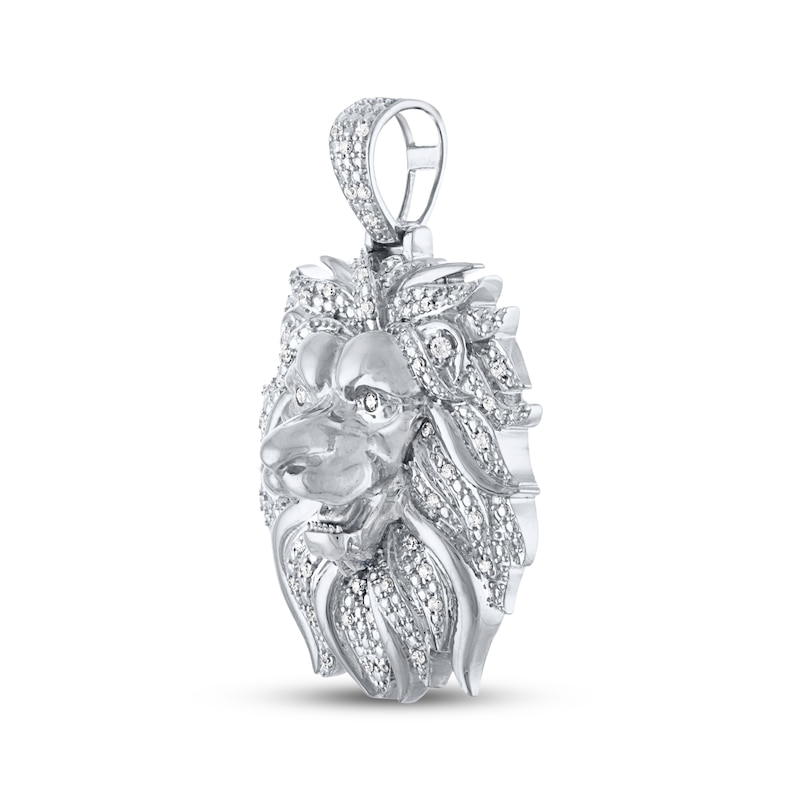 Main Image 2 of Men's Diamond Lion Head Charm 1/2 ct tw Sterling Silver