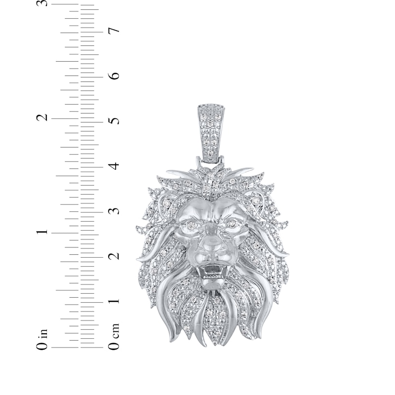 Main Image 4 of Men's Diamond Lion Head Charm 1/2 ct tw Sterling Silver