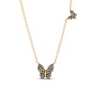 Thumbnail Image 1 of Le Vian Diamond Butterfly Station Necklace 1/5 ct tw 14K Honey Gold 19&quot;