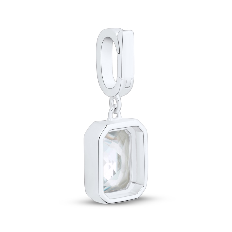 Main Image 3 of Charmed Memories Emerald-Cut White Cubic Zirconia Charm Sterling Silver