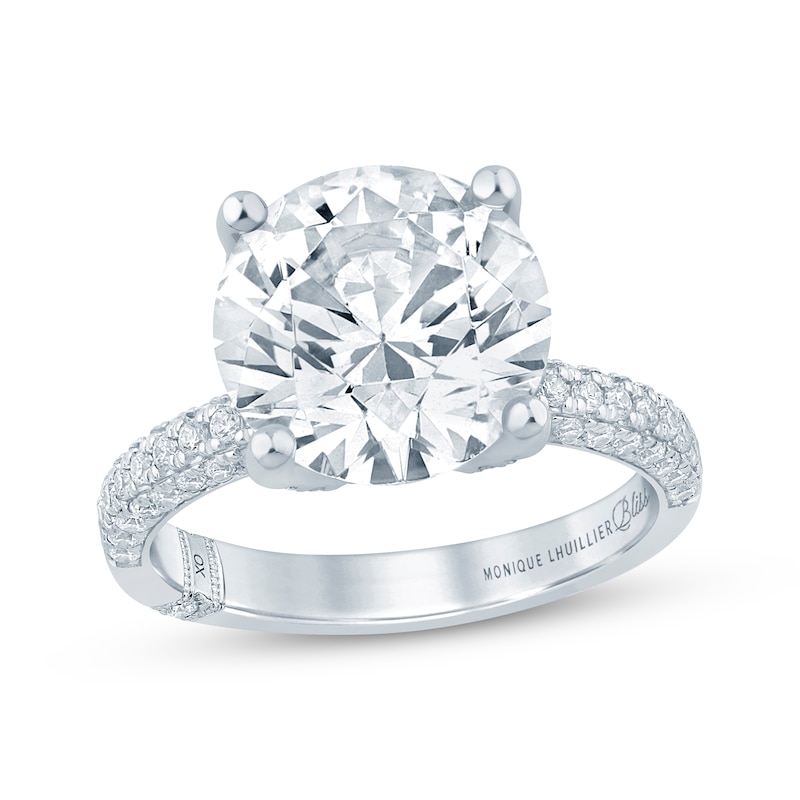 Main Image 1 of Monique Lhuillier Bliss Round-Cut Lab-Grown Diamond Engagement Ring 5-3/4 ct tw 18K White Gold