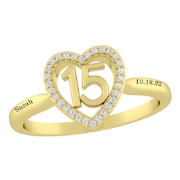 1/10 Ct. tw Diamond Quinceanera Heart Ring