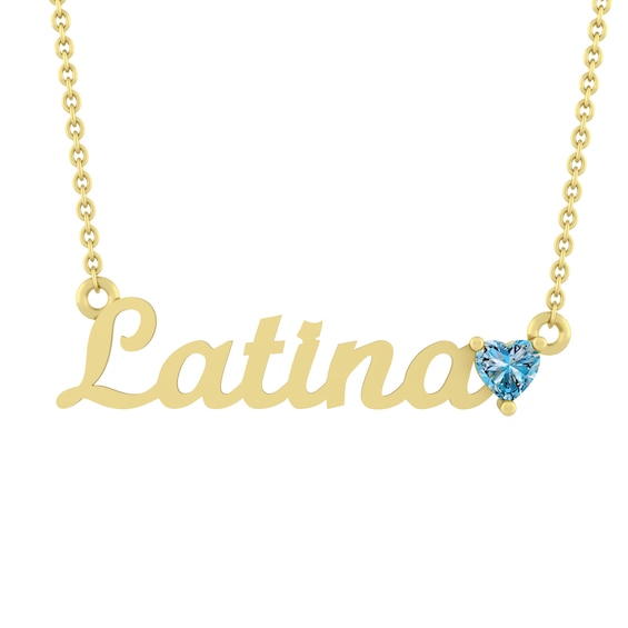 Birthstone 'Latina' Heart Necklace (1 Stone)