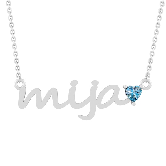 Color Stone 'mija' Heart Necklace