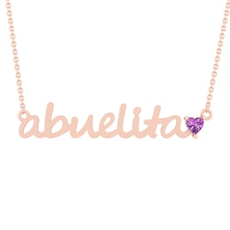 Color Stone 'abuelita' Heart Necklace