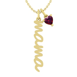 Birthstone 'Mama' Heart Necklace (1 Stone)