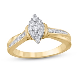 Now + Forever Diamond Engagement Ring 1/3 ct tw 10K Yellow Gold