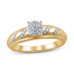 Now + Forever Diamond Engagement Ring 1/4 ct tw 10K Yellow Gold