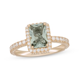 Neil Lane Radiant-Cut Green Quartz & Diamond Engagement Ring 5/8 ct tw 14K Yellow Gold