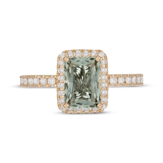 Neil Lane Radiant-Cut Green Quartz & Diamond Engagement Ring 5/8 ct tw ...