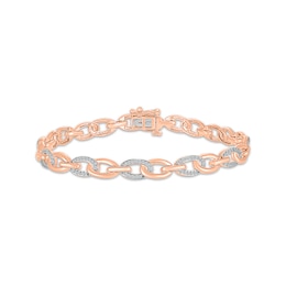 Diamond Link Bracelet 1/3 ct tw 10K Rose Gold 7.25&quot;