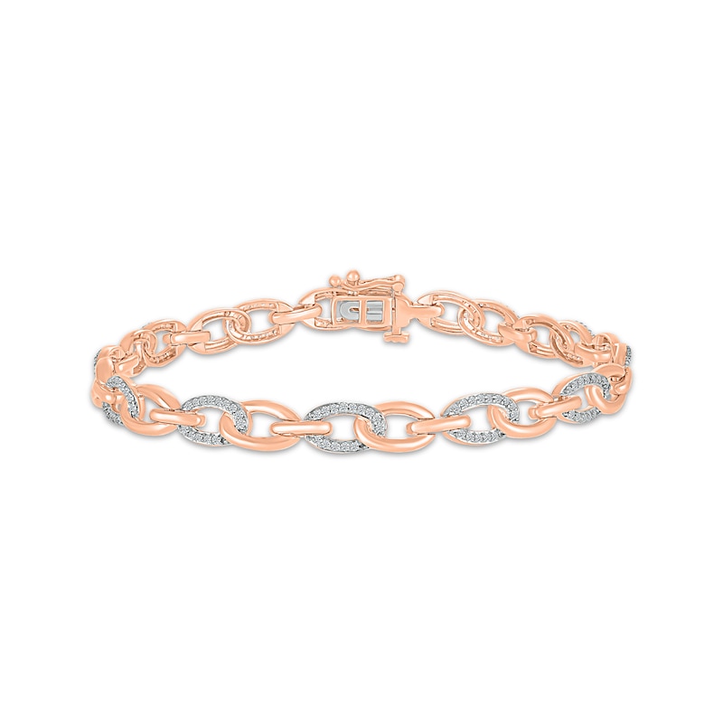 Main Image 1 of Diamond Link Bracelet 1/3 ct tw 10K Rose Gold 7.25&quot;