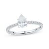 Thumbnail Image 1 of Certified Pear-Shaped Diamond Engagement Ring 1 ct tw Platinum