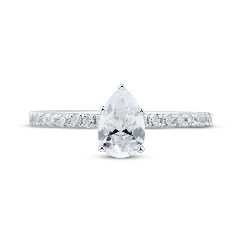 Main Image 3 of Certified Pear-Shaped Diamond Engagement Ring 1 ct tw Platinum