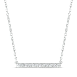 Diamond Horizontal Bar Necklace 1/10 ct tw 10K White Gold 18&quot;