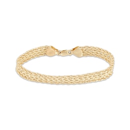 Woven Hollow Rope Chain Bracelet 10K Yellow Gold 7.5&quot;