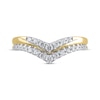 Thumbnail Image 3 of Diamond Double Chevron Anniversary Band 3/8 ct tw 14K Yellow Gold