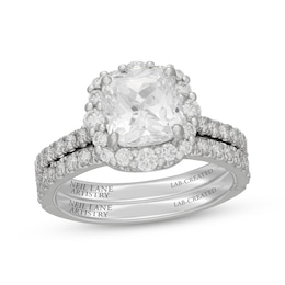 Neil Lane Artistry Cushion-Cut Lab-Grown Diamond Halo Bridal Set 3 ct tw 14K White Gold