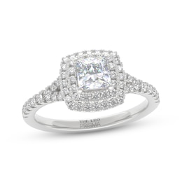 THE LEO Prisma Diamond Princess-Cut Double Halo Engagement Ring 1 ct tw 14K White Gold