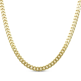 Cuban Curb Chain Necklace 4.2mm Solid 14K Yellow Gold 22&quot;