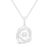 Thumbnail Image 1 of Unstoppable Love Diamond Knot Necklace 1/5 ct tw 10K White Gold 19&quot;