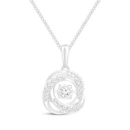 Unstoppable Love Diamond Knot Necklace 1/5 ct tw 10K White Gold 19&quot;