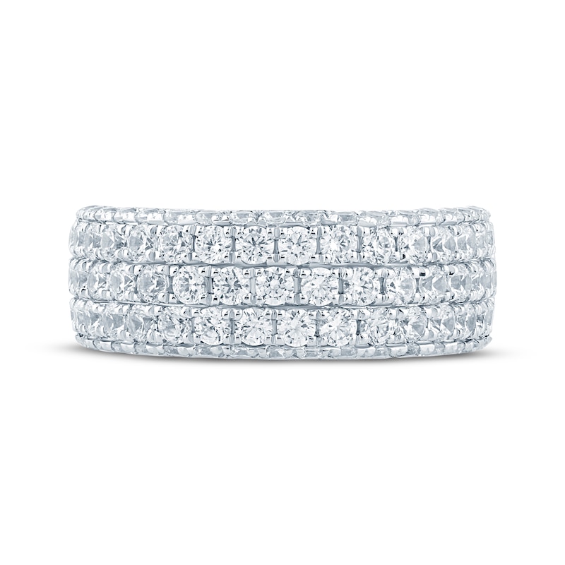 Main Image 4 of Monique Lhuillier Bliss Lab-Grown Diamond Multi-Row Anniversary Ring 2 ct tw 18K White Gold