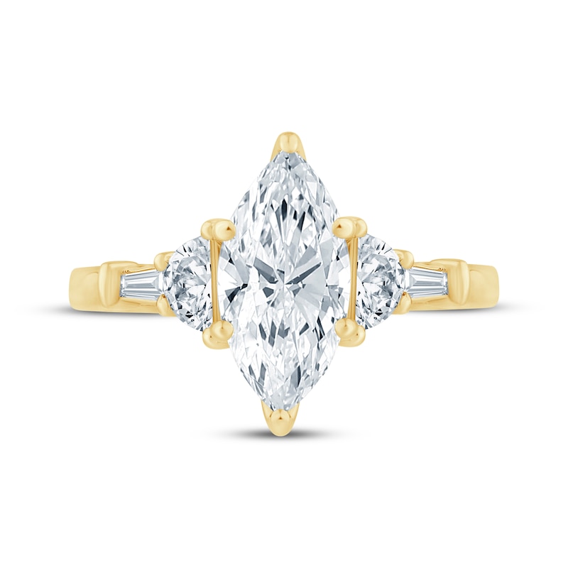 Main Image 4 of Monique Lhuillier Bliss Marquise-Cut Lab-Grown Diamond Engagement Ring 2-1/2 ct tw 18K Yellow Gold