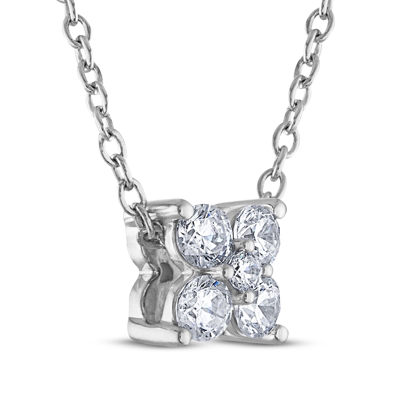 Main Image 2 of THE LEO Diamond Flower Necklace 1/4 ct tw 14K White Gold 19&quot;