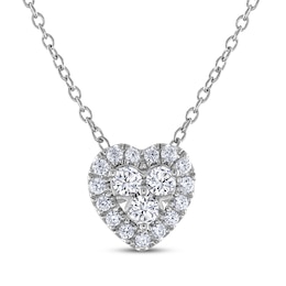 THE LEO Diamond Heart Necklace 1/3 ct tw 14K White Gold 19&quot;