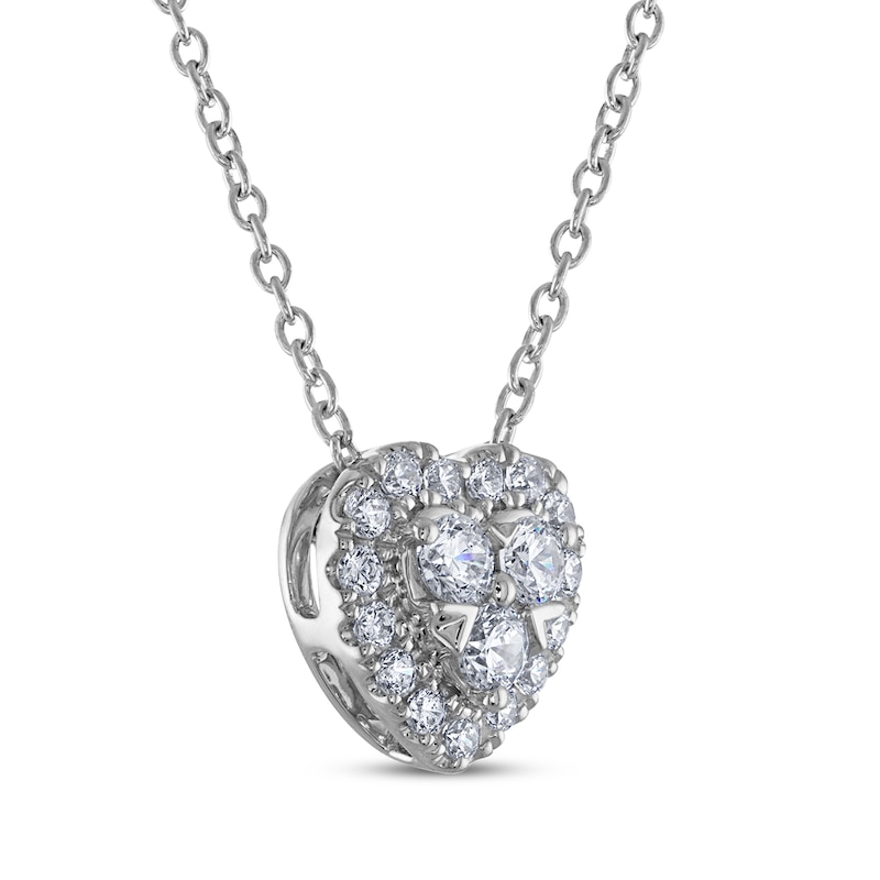 Main Image 2 of THE LEO Diamond Heart Necklace 1/3 ct tw 14K White Gold 19&quot;