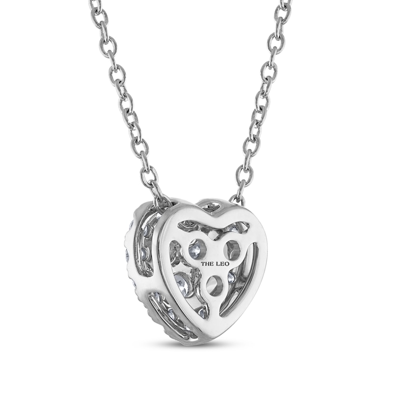 Main Image 3 of THE LEO Diamond Heart Necklace 1/3 ct tw 14K White Gold 19&quot;