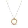 Thumbnail Image 1 of Italian Brilliance Textured Circle Necklace 14K Yellow Gold 18&quot;