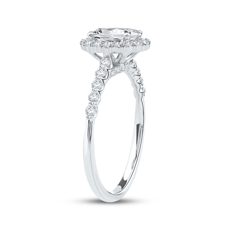 Main Image 2 of Lab-Grown Diamonds by KAY Oval-Cut Halo Engagement Ring 1-1/2 ct tw 14K White Gold