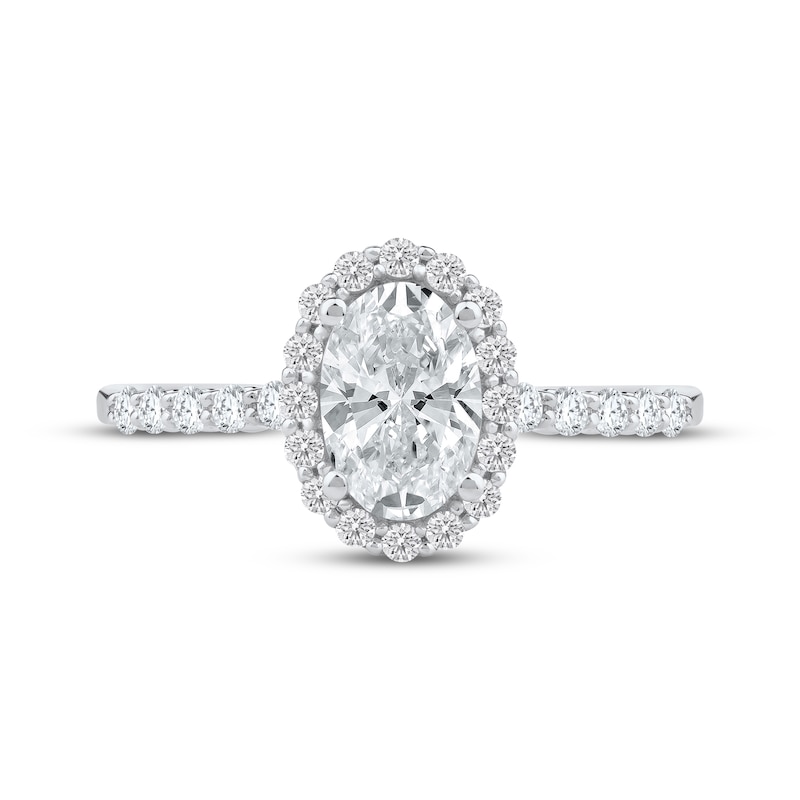 Main Image 3 of Lab-Grown Diamonds by KAY Oval-Cut Halo Engagement Ring 1-1/2 ct tw 14K White Gold