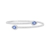 Thumbnail Image 1 of Pear-Shaped Blue Lab-Created Sapphire & White Lab-Created Sapphire Flex Bangle Bracelet Sterling Silver